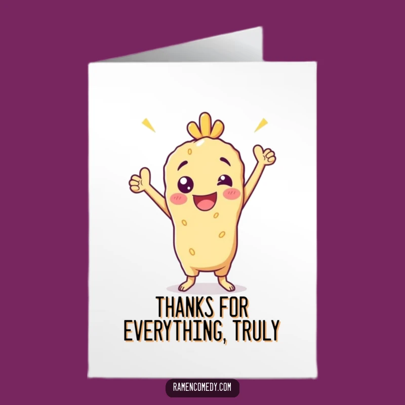 Free Printable Tempura Thank You Card - Funny Downloadable Gratitude Gift