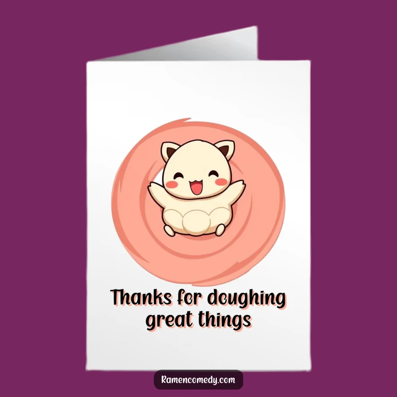 Free Printable Thank You Card: Hopping Dumpling, Cute Downloadable Gift