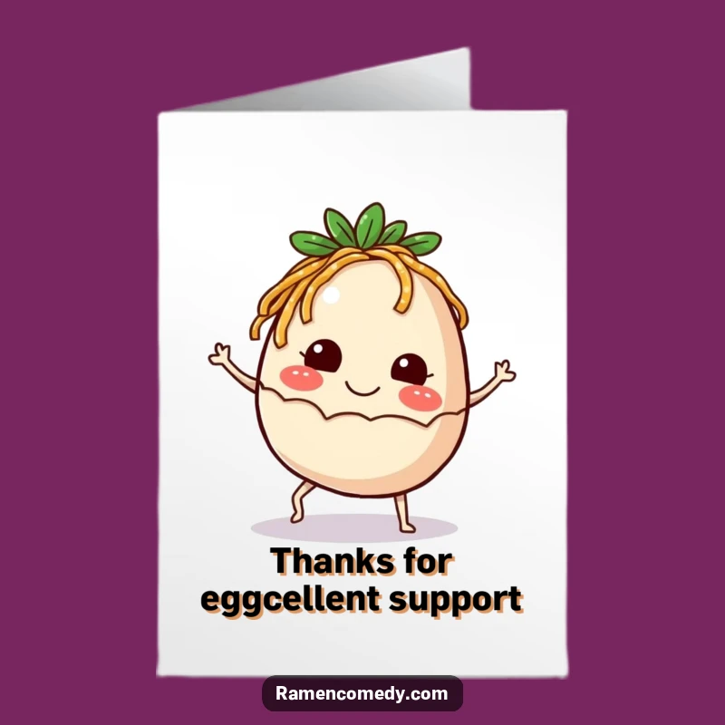 Free Printable Thank You Card: Kicking Ramen Egg Gratitude - Funny Download