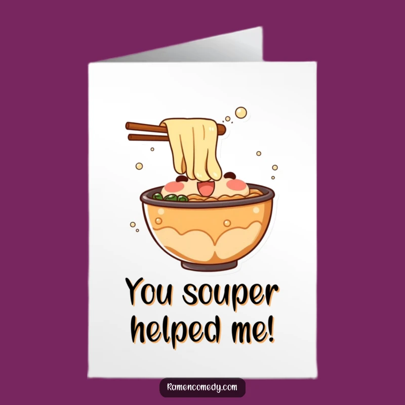 Free Printable Thank You Card: Ramen Broth Splash - Humorous Downloadable Gift