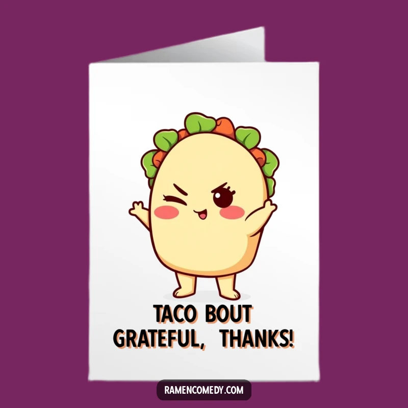 Free Printable Thank You Card: Taco Pose Gratitude Downloadable Gift