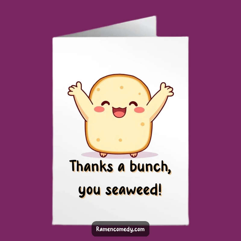 Thank You Free Printable Card: Bubbly Nori Expressing Gratitude Downloadable!