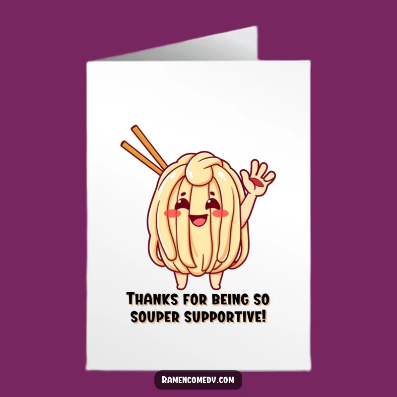 Free Printable Udon Noodle Thank You Card: Waving Thanks - Downloadable Gratitude!