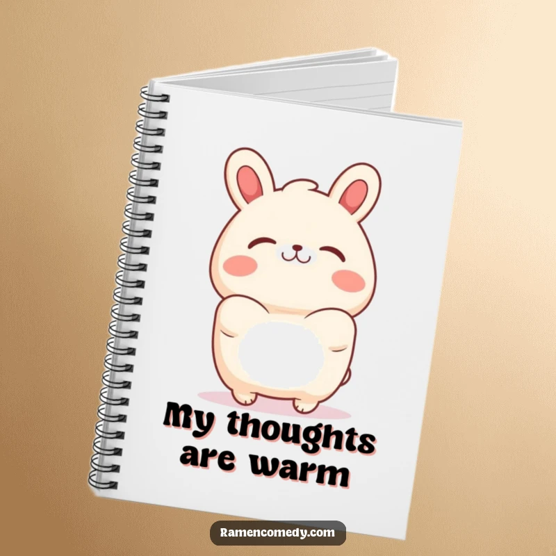 Funny bao bun notebook illustrating a character offering a hug, perfect for journaling and note-taking.