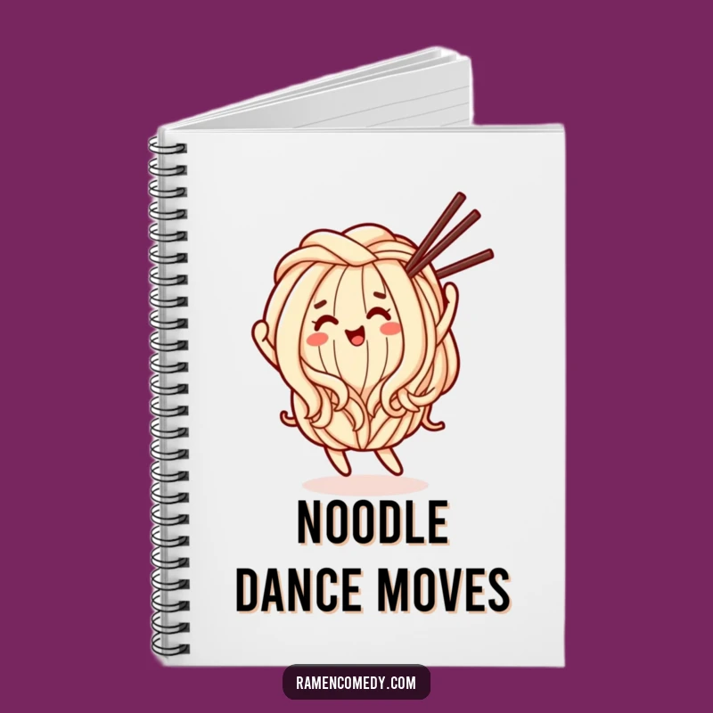 Funny Happy Udon Noodle Notebook: Lined Dancing Character Funny Gift