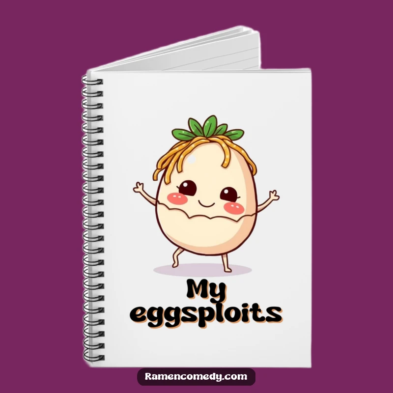 Funny Kicking Ramen Egg Notebook: Happy Egg Journal, Hilarious Gift