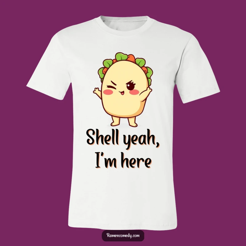 Funny Cute Taco Winking T-Shirt - Confident Foodie Tee