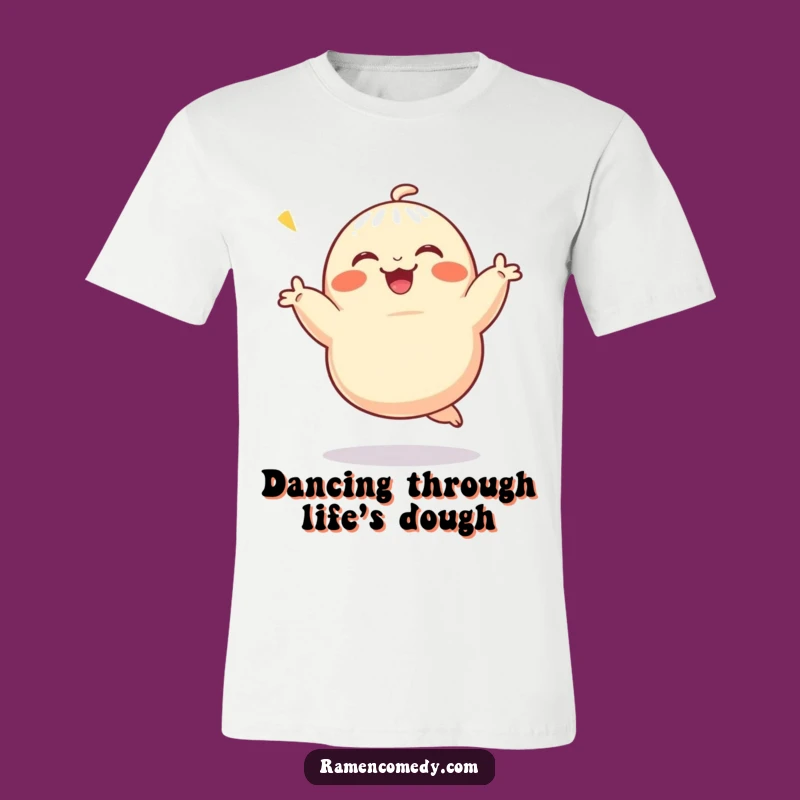 Funny Dumpling Dancer Tee: Wearable Joyful Dumpling Character Shirt for Laughter!