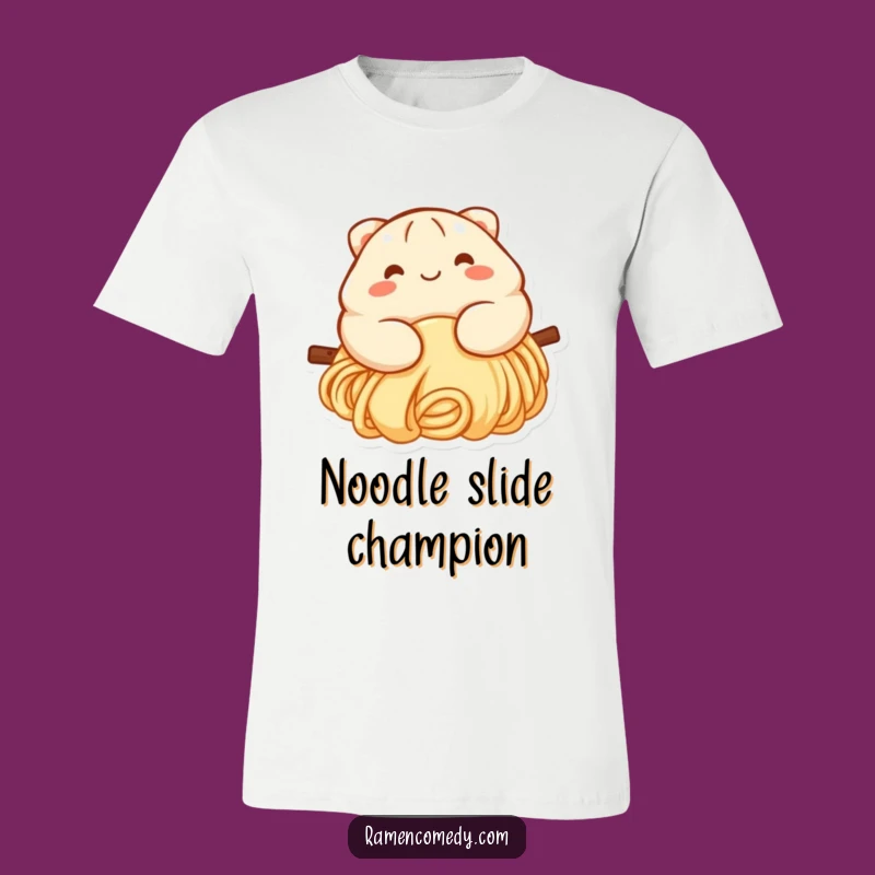 Funny Dumpling Noodle Slide T-Shirt - Adorable Foodie Action Tee Gift