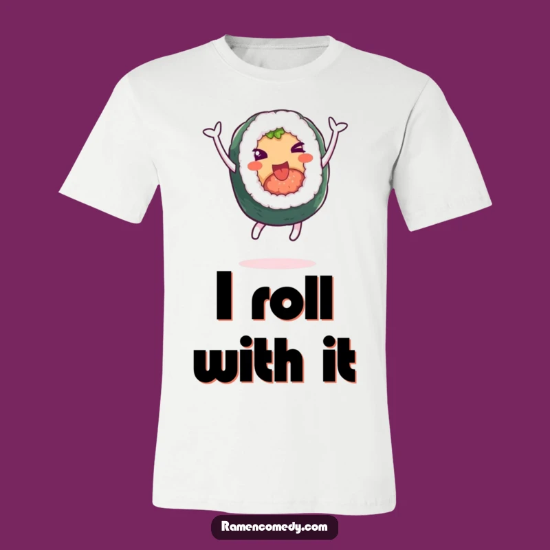 Funny Sushi Leap T-Shirt: Joyful Roll Character, Hilarious Funny Gift