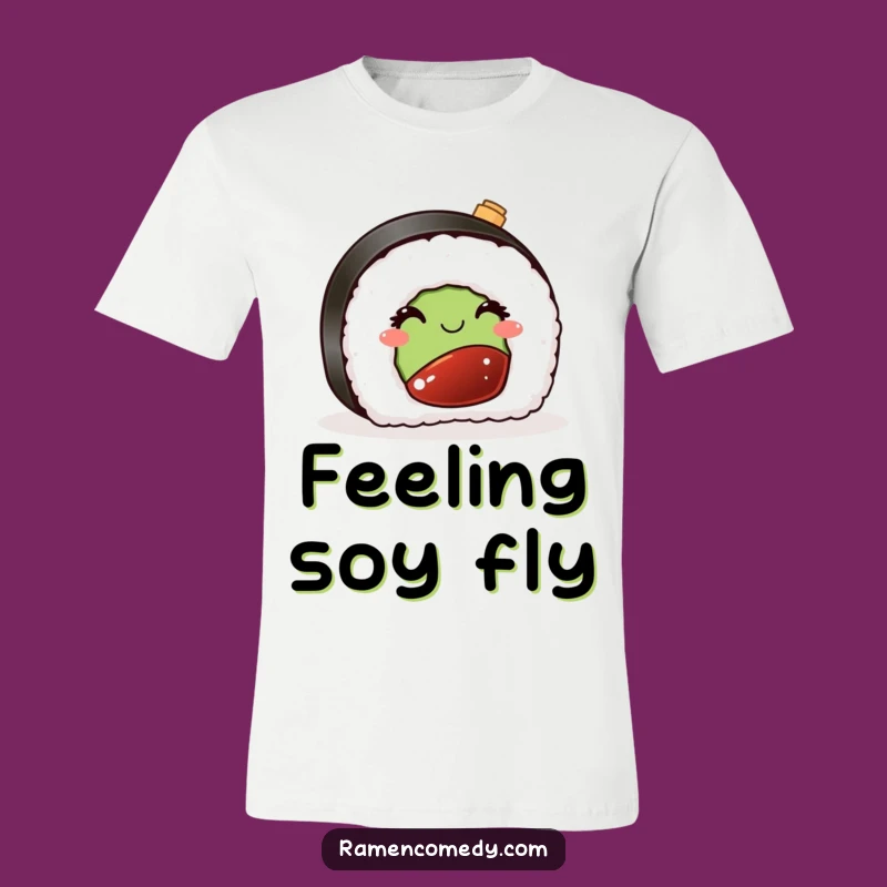 Funny Sushi Wink T-Shirt: Playful Nigiri & Soy Sauce