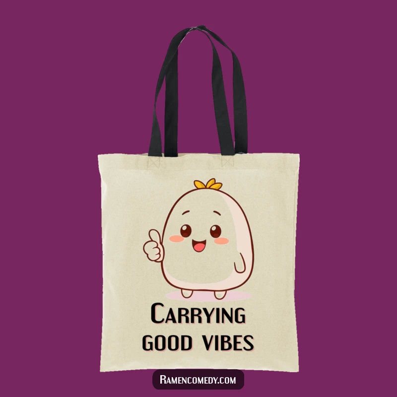 Funny Onigiri Thumbs Up Tote Bag - Smiling Art - Eco-Friendly Foodie Gift