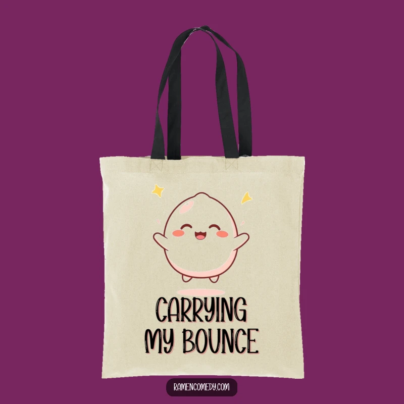 Funny Mochi Bounce Tote Bag: Cheerful Character Carry-All, Ideal Gift