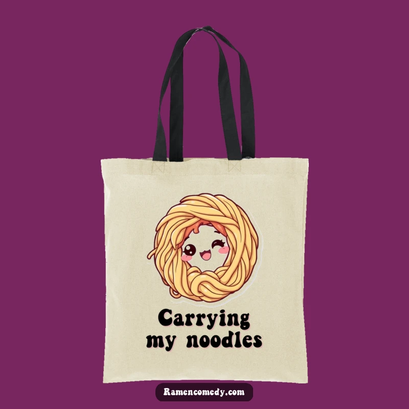 Funny Ramen Loop Tote Bag - Whimsical Noodle Art - Eco-Friendly Foodie Gift