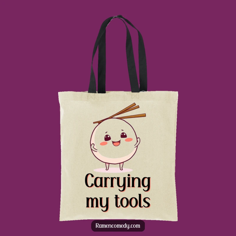 Funny Onigiri Juggling Chopsticks Tote Bag - Carry Your Snacks & Humor