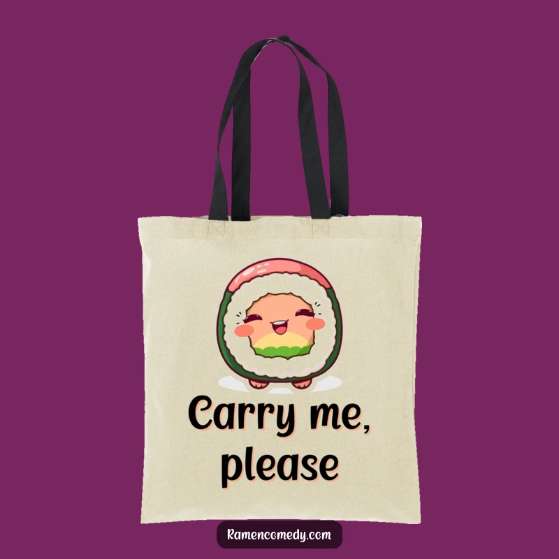 Funny Sushi Wink Tote Bag: Cheerful Roll's Surprise, Stylish and Humorous